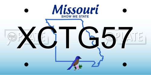 XCTG57 Missouri License Plate
