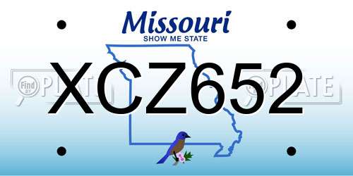 XCZ652 Missouri License Plate