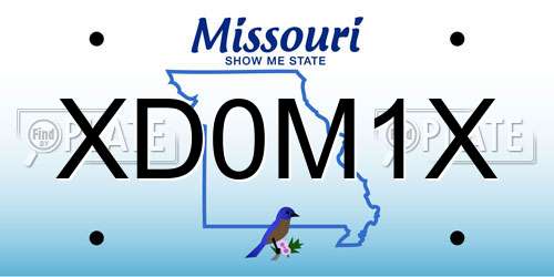 XD0M1X Missouri License Plate