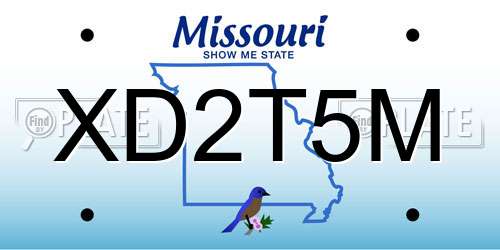XD2T5M Missouri License Plate