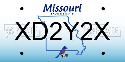 XD2Y2X Missouri License Plate