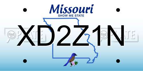 XD2Z1N Missouri License Plate