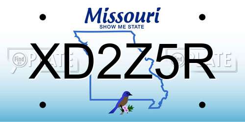 XD2Z5R Missouri License Plate