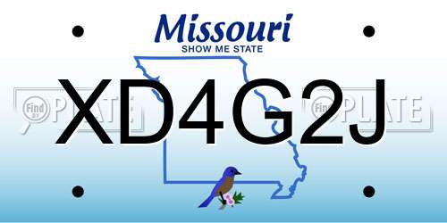 XD4G2J Missouri License Plate