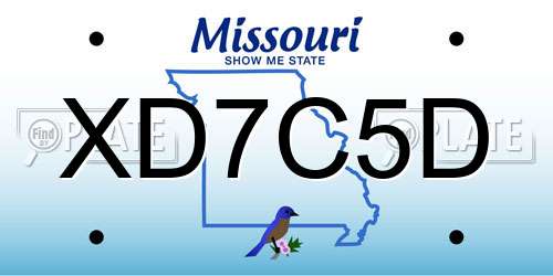 XD7C5D Missouri License Plate