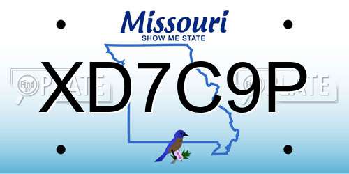 XD7C9P Missouri License Plate