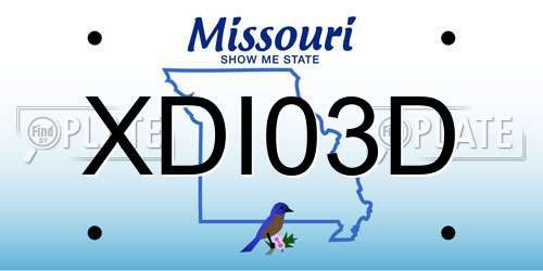 XDI03D Missouri License Plate