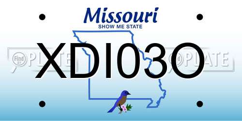XDI03O Missouri License Plate