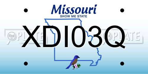 XDI03Q Missouri License Plate