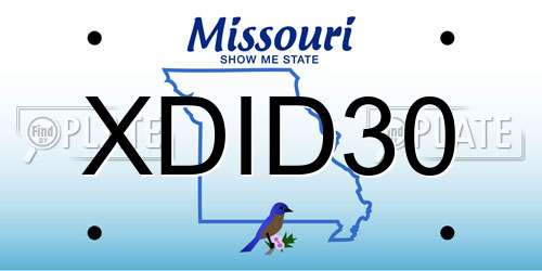 XDID30 Missouri License Plate