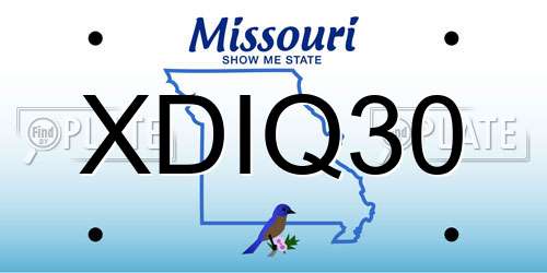 XDIQ30 Missouri License Plate