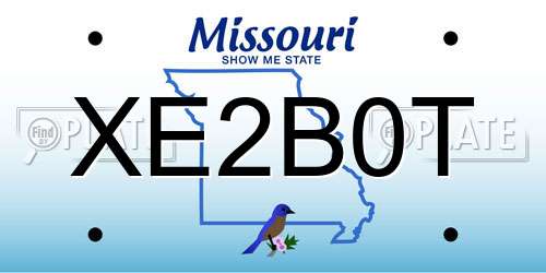XE2B0T Missouri License Plate