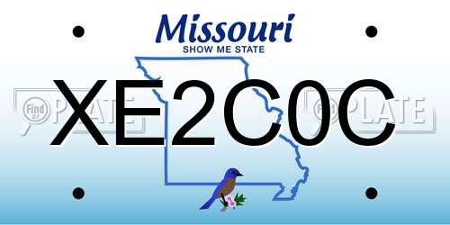 XE2C0C Missouri License Plate