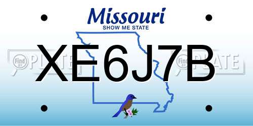 XE6J7B Missouri License Plate