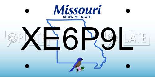 XE6P9L Missouri License Plate