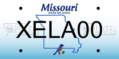 XELA00 Missouri License Plate