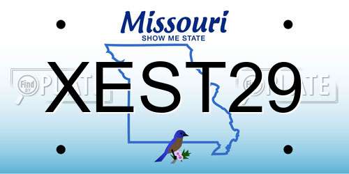 XEST29 Missouri License Plate