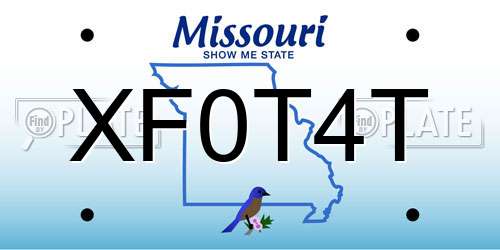 XF0T4T Missouri License Plate