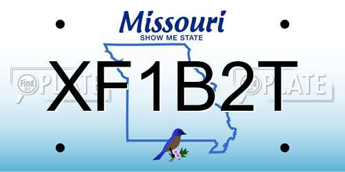 XF1B2T Missouri License Plate