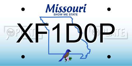 XF1D0P Missouri License Plate