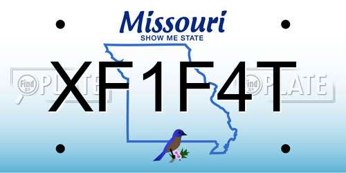 XF1F4T Missouri License Plate