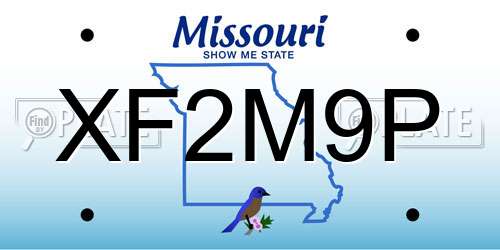 XF2M9P Missouri License Plate