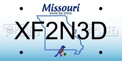 XF2N3D Missouri License Plate