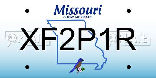 XF2P1R Missouri License Plate