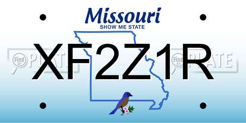 XF2Z1R Missouri License Plate