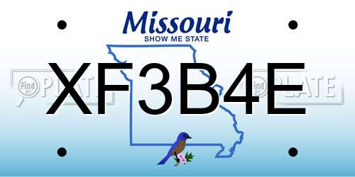 XF3B4E Missouri License Plate