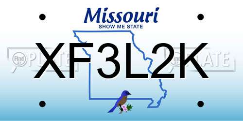 XF3L2K Missouri License Plate