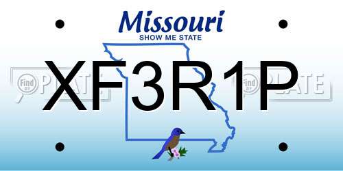 XF3R1P Missouri License Plate