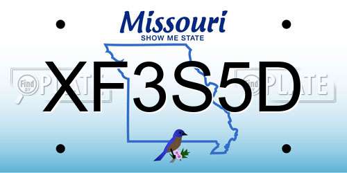XF3S5D Missouri License Plate