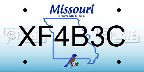 XF4B3C Missouri License Plate