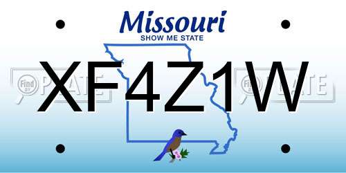 XF4Z1W Missouri License Plate