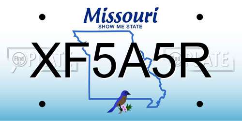 XF5A5R Missouri License Plate