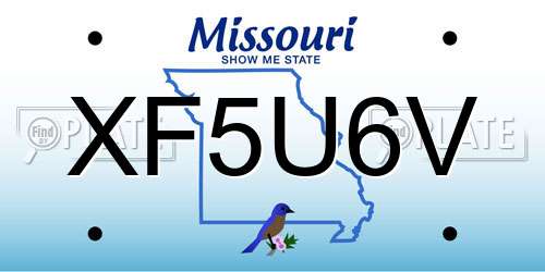 XF5U6V Missouri License Plate