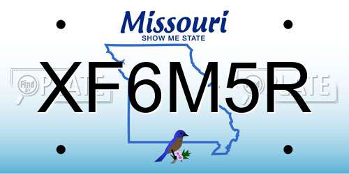 XF6M5R Missouri License Plate
