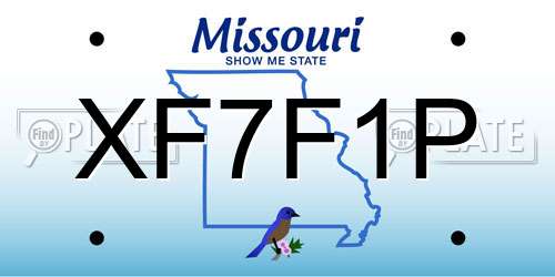 XF7F1P Missouri License Plate