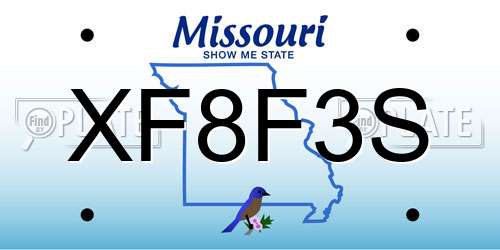 XF8F3S Missouri License Plate