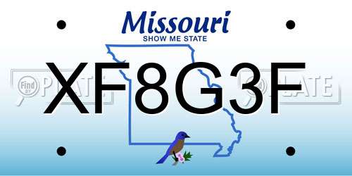 XF8G3F Missouri License Plate