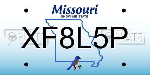 XF8L5P Missouri License Plate