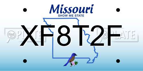 XF8T2F Missouri License Plate