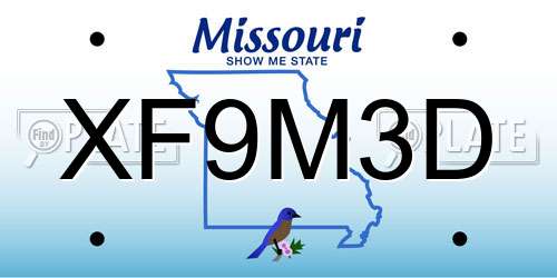 XF9M3D Missouri License Plate