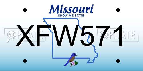 XFW571 Missouri License Plate