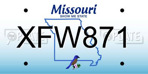 XFW871 Missouri License Plate