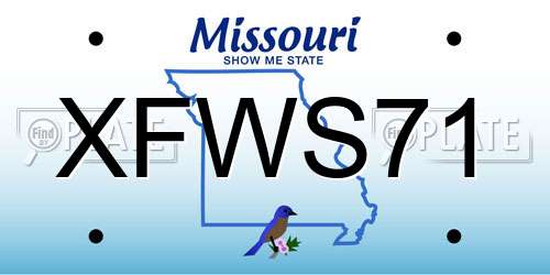 XFWS71 Missouri License Plate