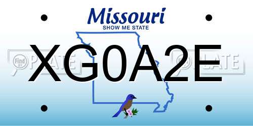 XG0A2E Missouri License Plate