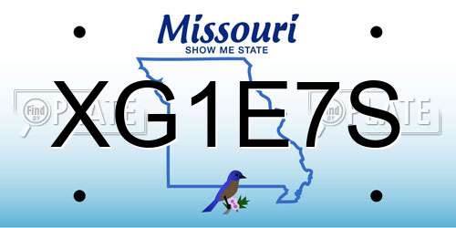 XG1E7S Missouri License Plate