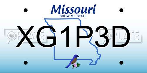 XG1P3D Missouri License Plate